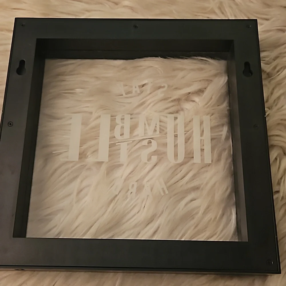 Motivational LED Sign – “Stay Humble / Hustle Hard” | Black Frame